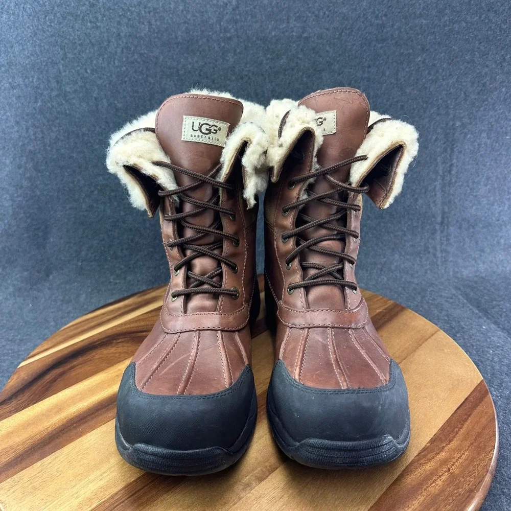 UGG Butte Waterproof Boots Mens 12 Leather & Sheepskin Worchester 5521